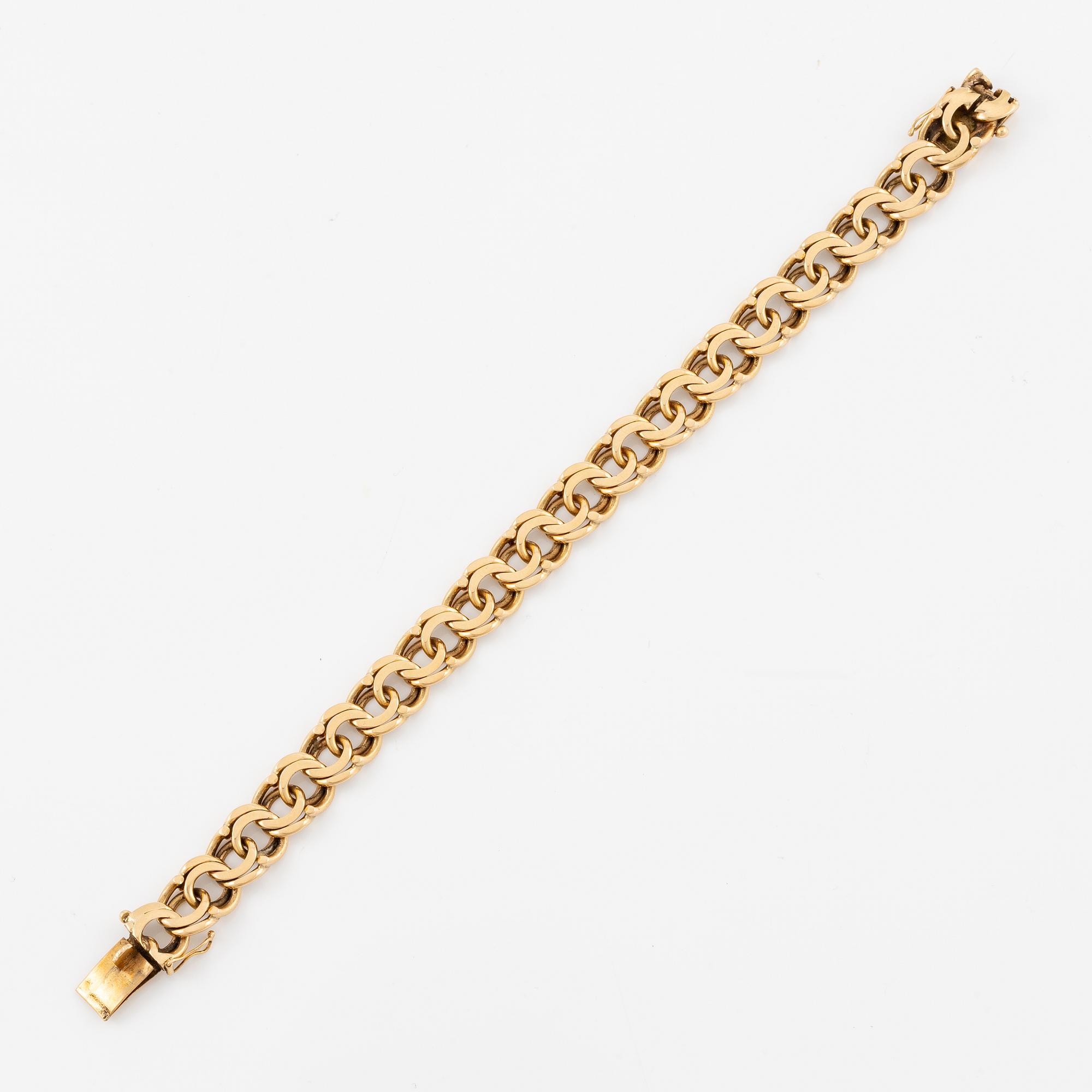 Arm bracelet, 18K gold, bismarck link.