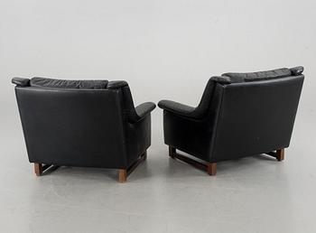 A pair of Norwegian Bruksbo armchairs, alter part of the 20th century.