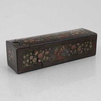 A lacquered papier-maché box, Persia, first half of the 20th century.