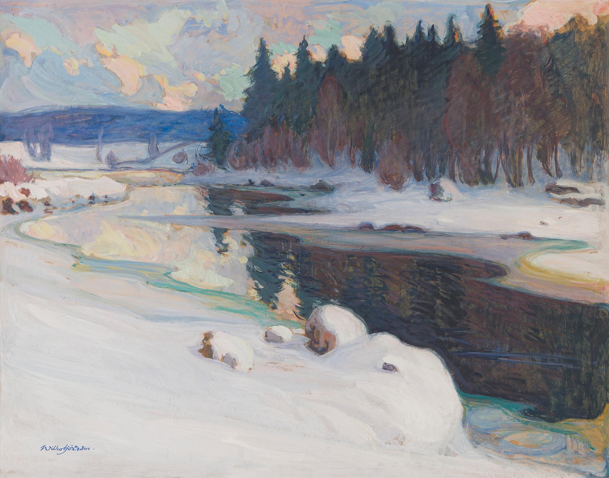 Wilho Sjöström, River Landscape in Winter.