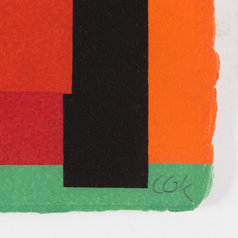 PARTI GRAFIK, 9 delar, mesta dels litografier, b.la C Göran Karlsson, Malcom Morley mm, samtliga signerade.