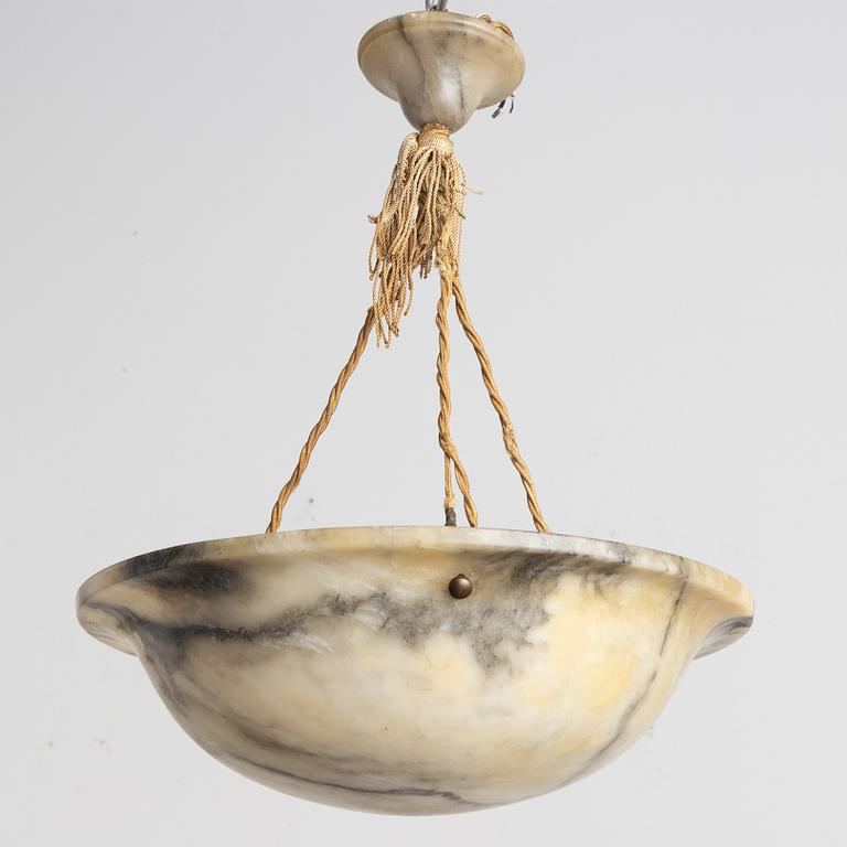 An alabaster ceiling lamp, 1920s.