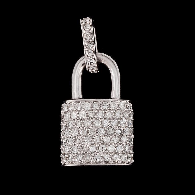 PENDANT, brilliant cut diamonds, tot. 1. 42 cts.