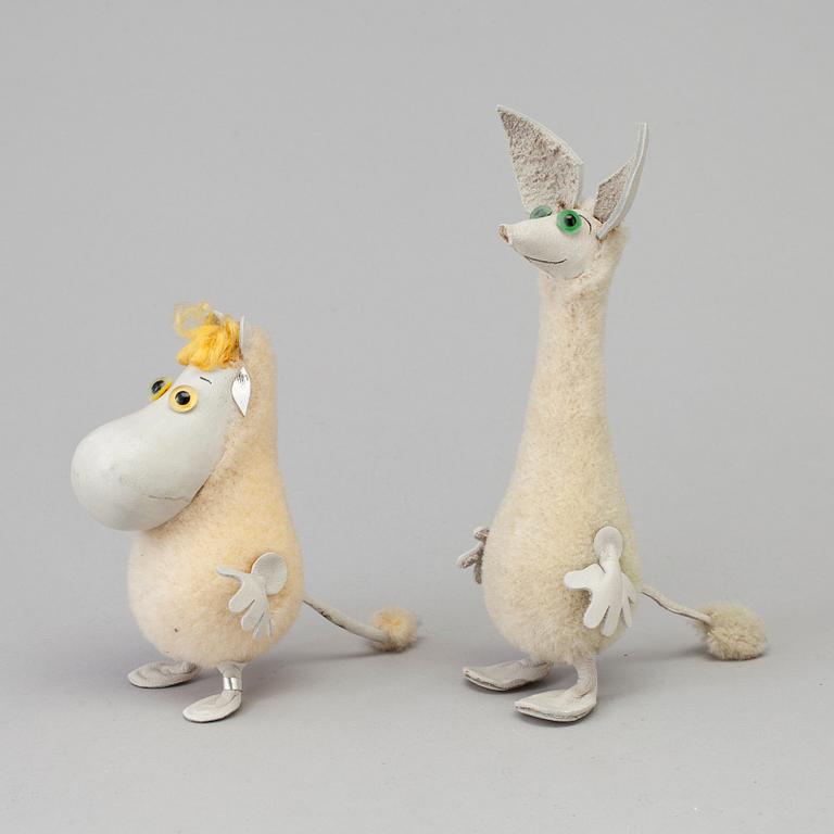 Two 1950-60s Moomin characters by Atelier Fauni, Finland.