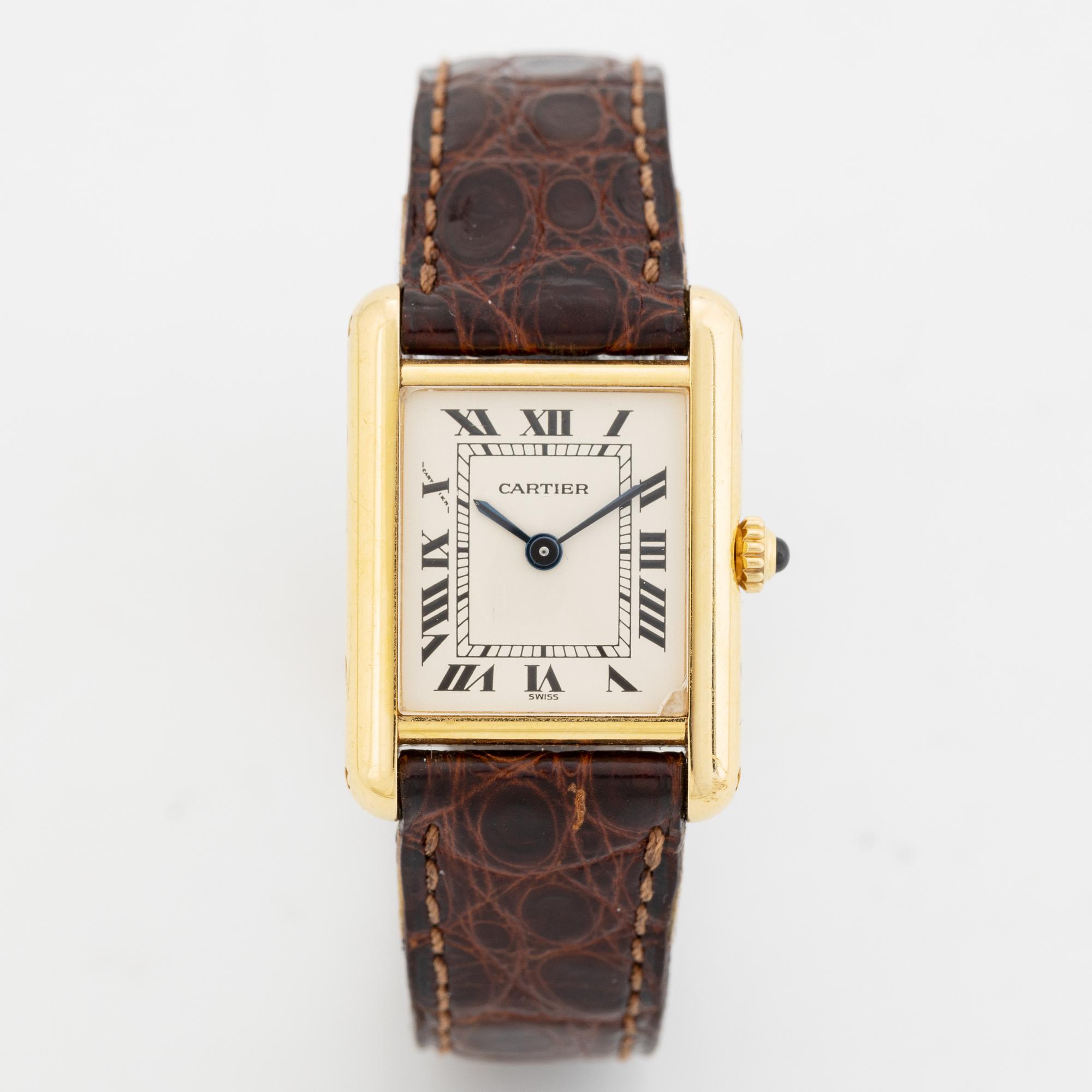 Cartier, Tank, wristwatch, 20,5 x 20 (28) mm.