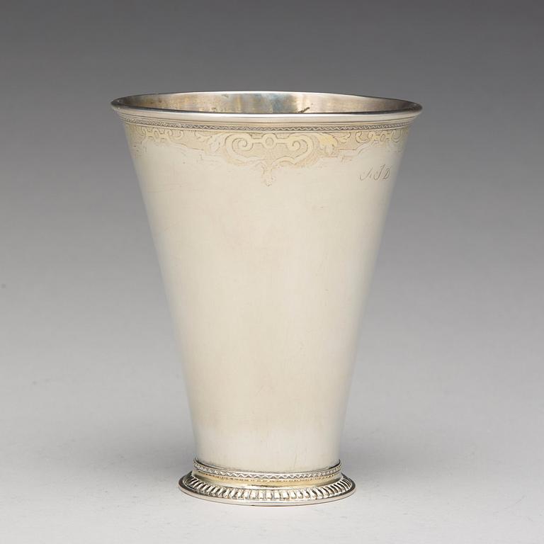 Petter Lund, bägare, silver, Nyköping 1736.