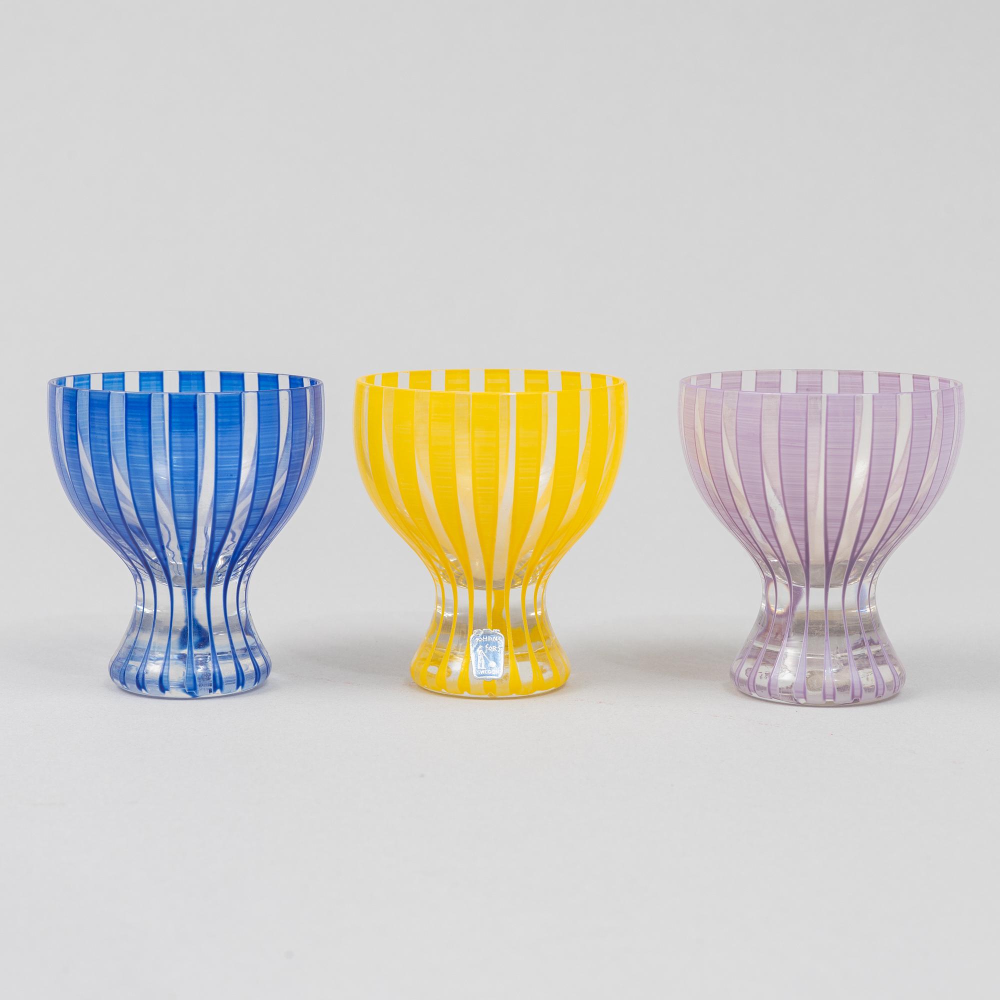 Bengt Orup, 45 pieces of a 'Strikt' glass service, Johansfors, Sweden, 1950's.