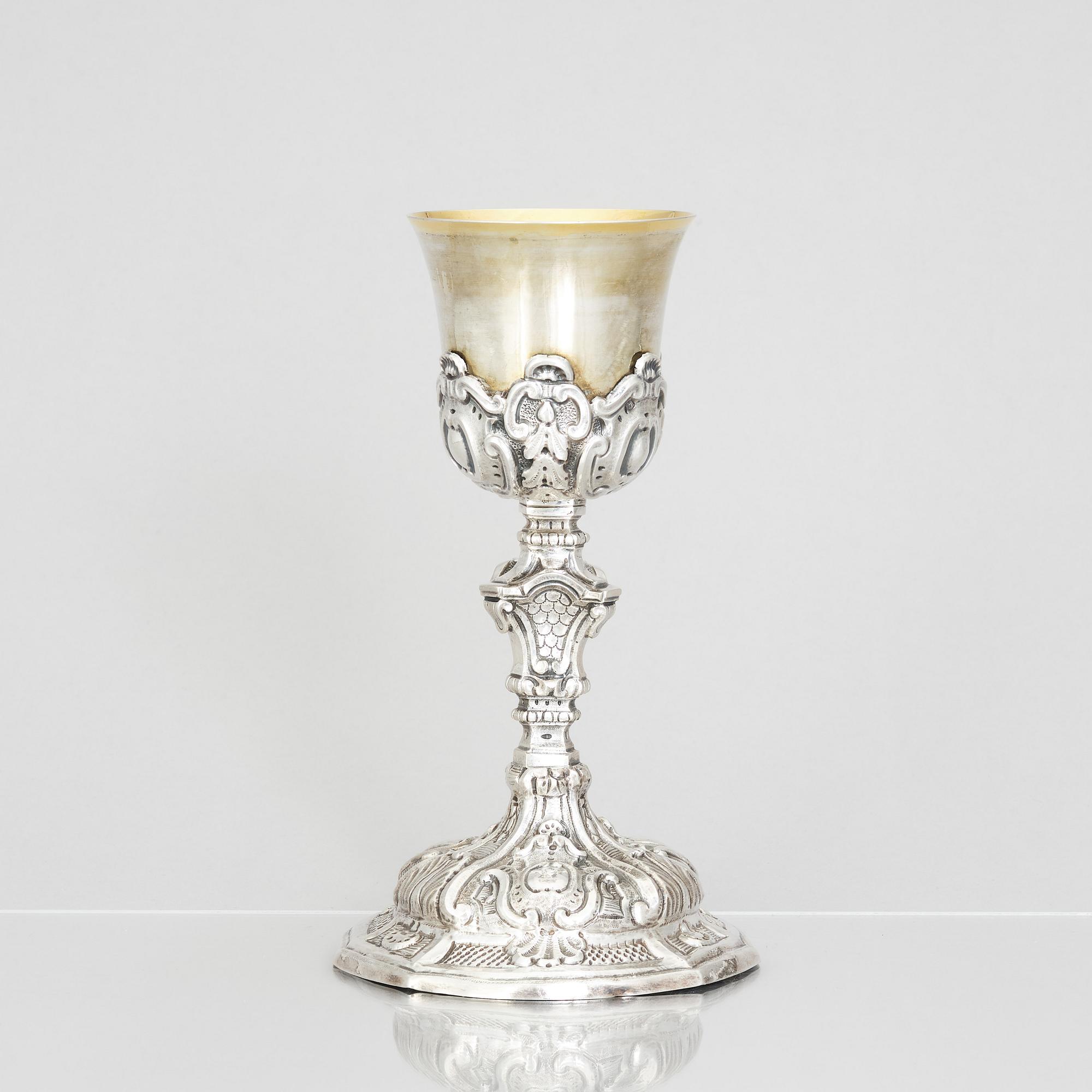 A 17th century parcel-gilt silver cup, possibly Rome.