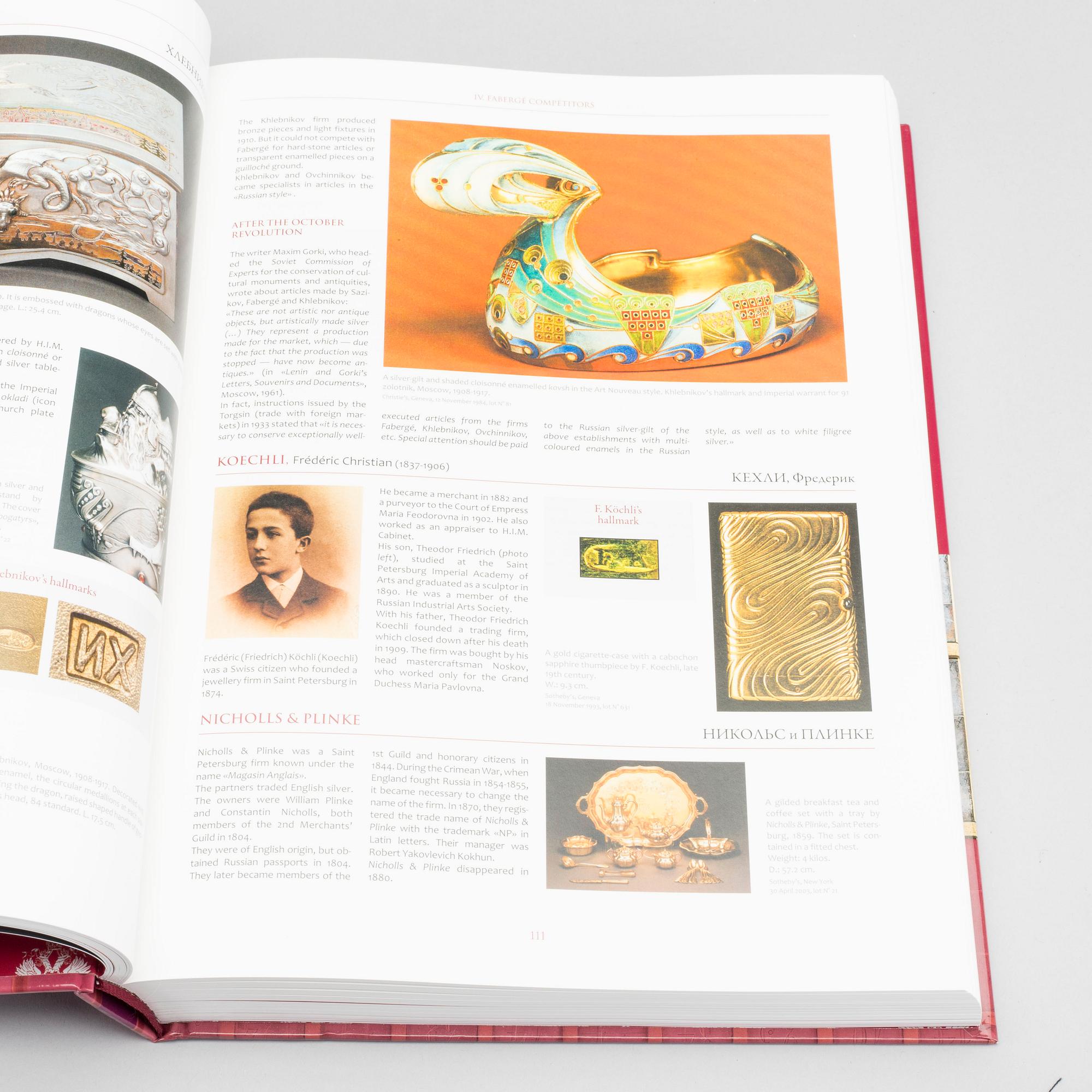 "FABERGÉ, A COMPREHENSIVE REFERENCE BOOK", Tatiana F. Fabergé, Valentin V. Skurlov, Eric-Alain Kohler. Genéve 2012.