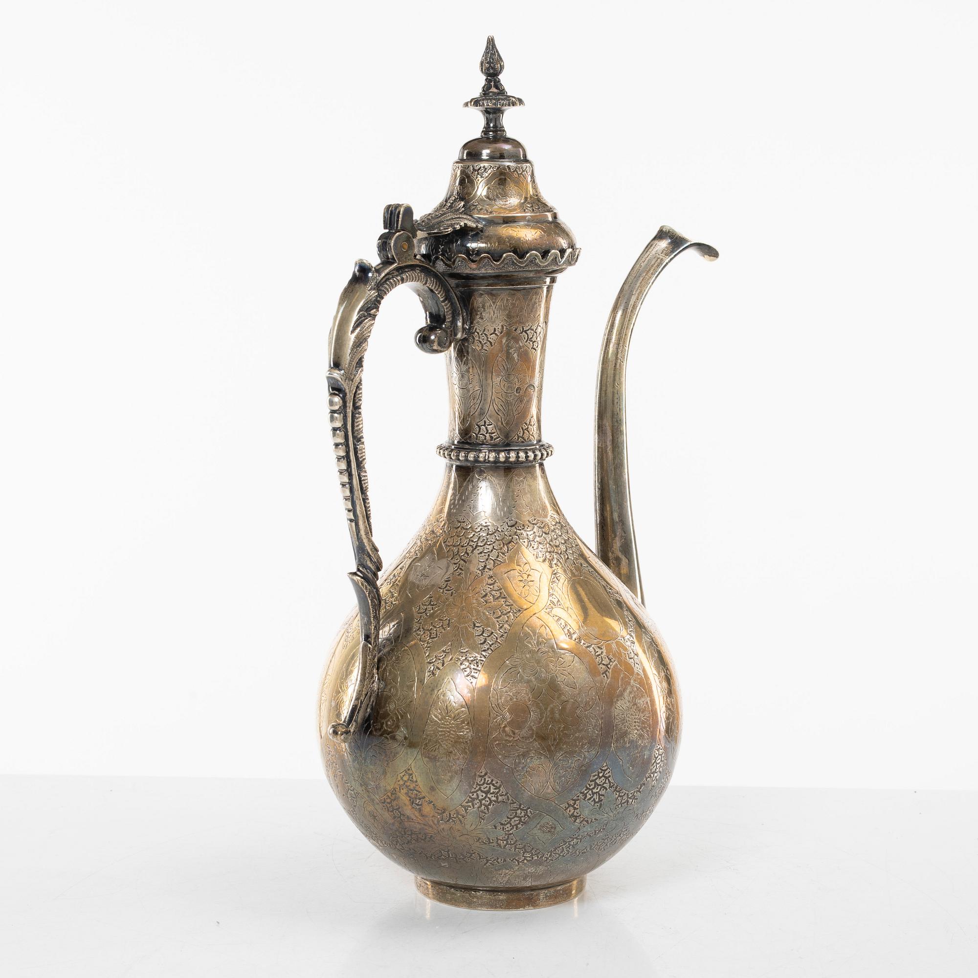 An Ottoman Empire silver pot, circa 1900.