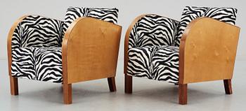 FÅTÖLJER, ett par, Art Deco, 1930/40-tal.