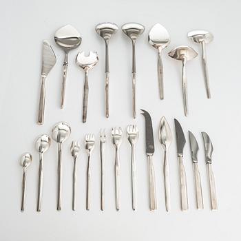 Tapio Wirkkala, A 98-piece set of 'Marski' sterling silver cutlery, Kultakeskus, Hämeenlinna 1988. Original cutlery box.