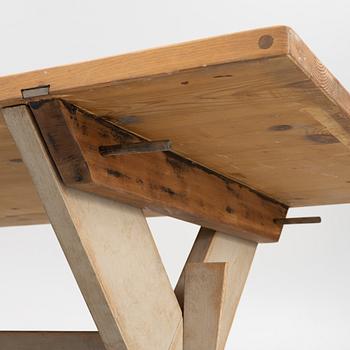 A pine table, 19th Century.