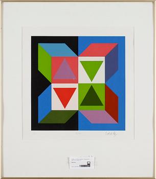 Victor Vasarely · VICTOR VASARELY, färgseriegrafi, sign o numr 18/100.