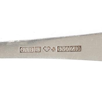 Jacob Ängman, Cutlery, 44 pieces, silver, “Rosenholm”, GAB, some Eskilstuna 1998.