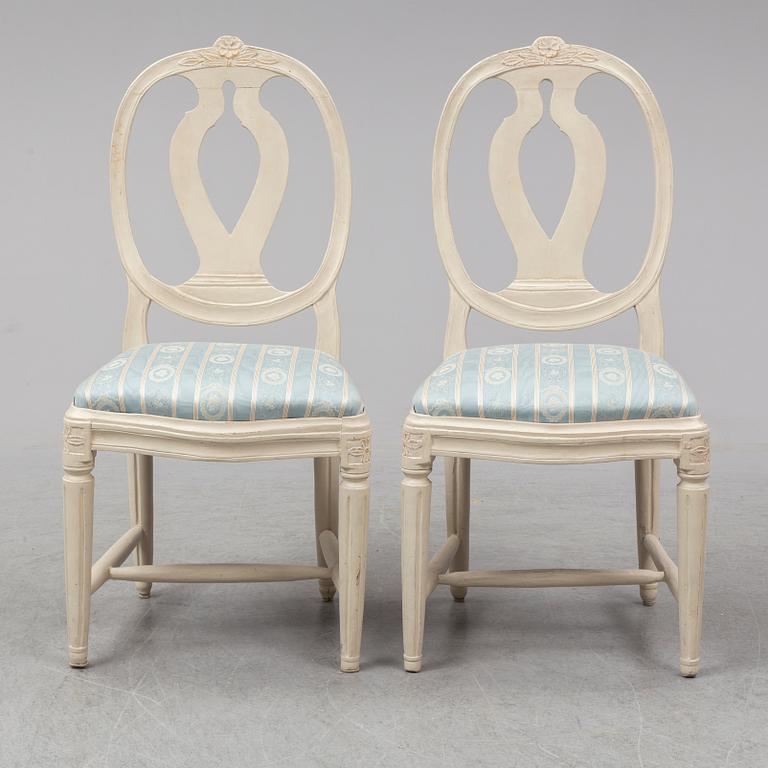 A pair of gustavian chairs, late 18th century.