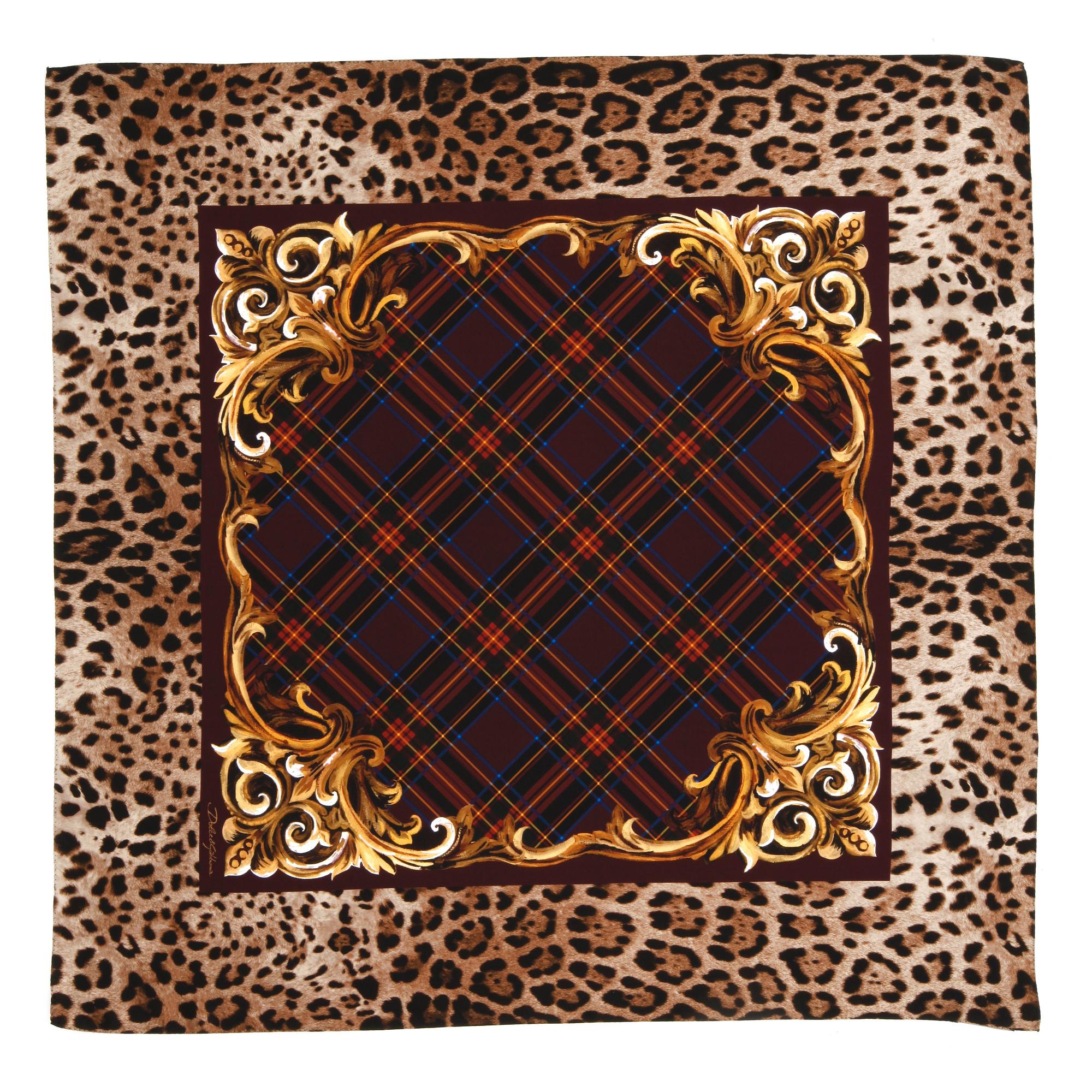 DOLCE & GABBANA, a tartan silk scarf.