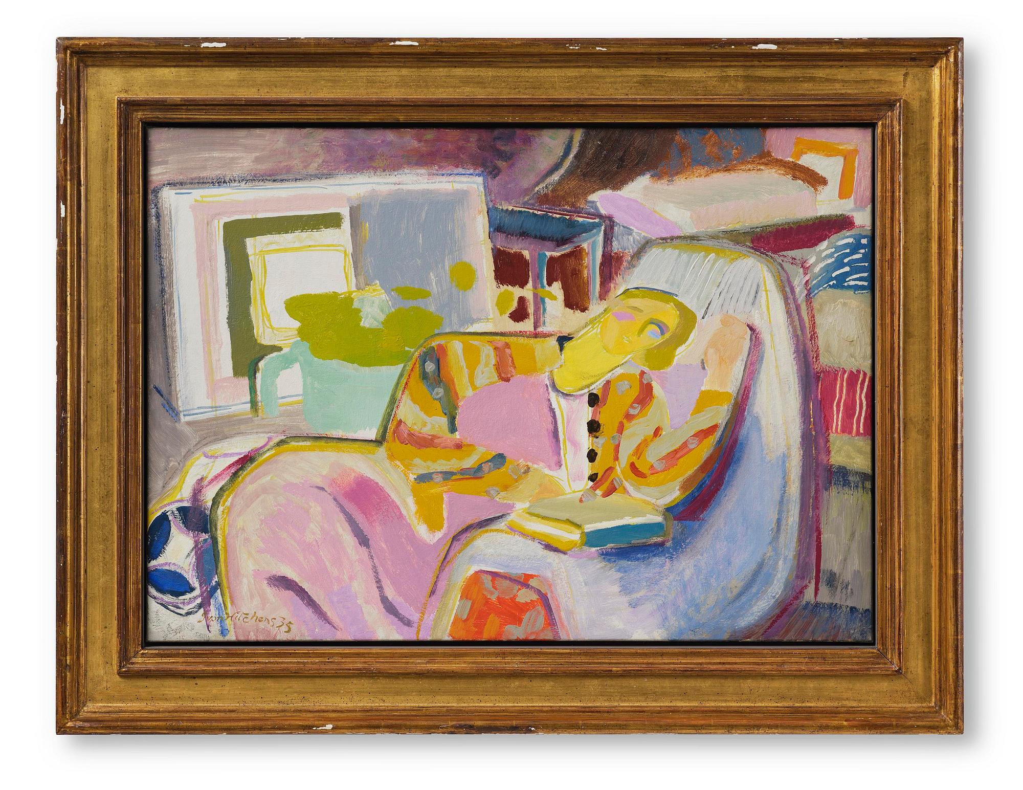 Ivon Hitchens, "Figure reading, Adelaide Road".