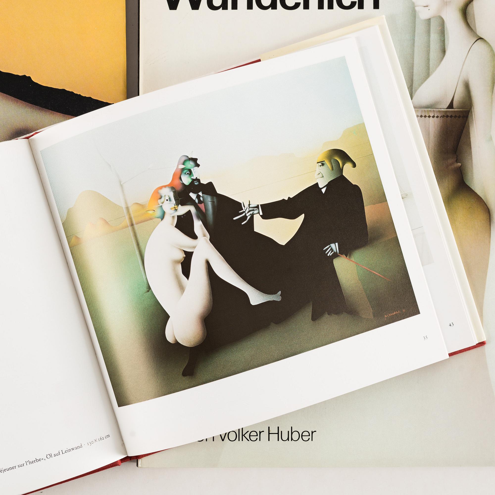 PAUL WUNDERLICH, Lithograph in colours, signed EA/100 ex. With 3 vol books about the artist.