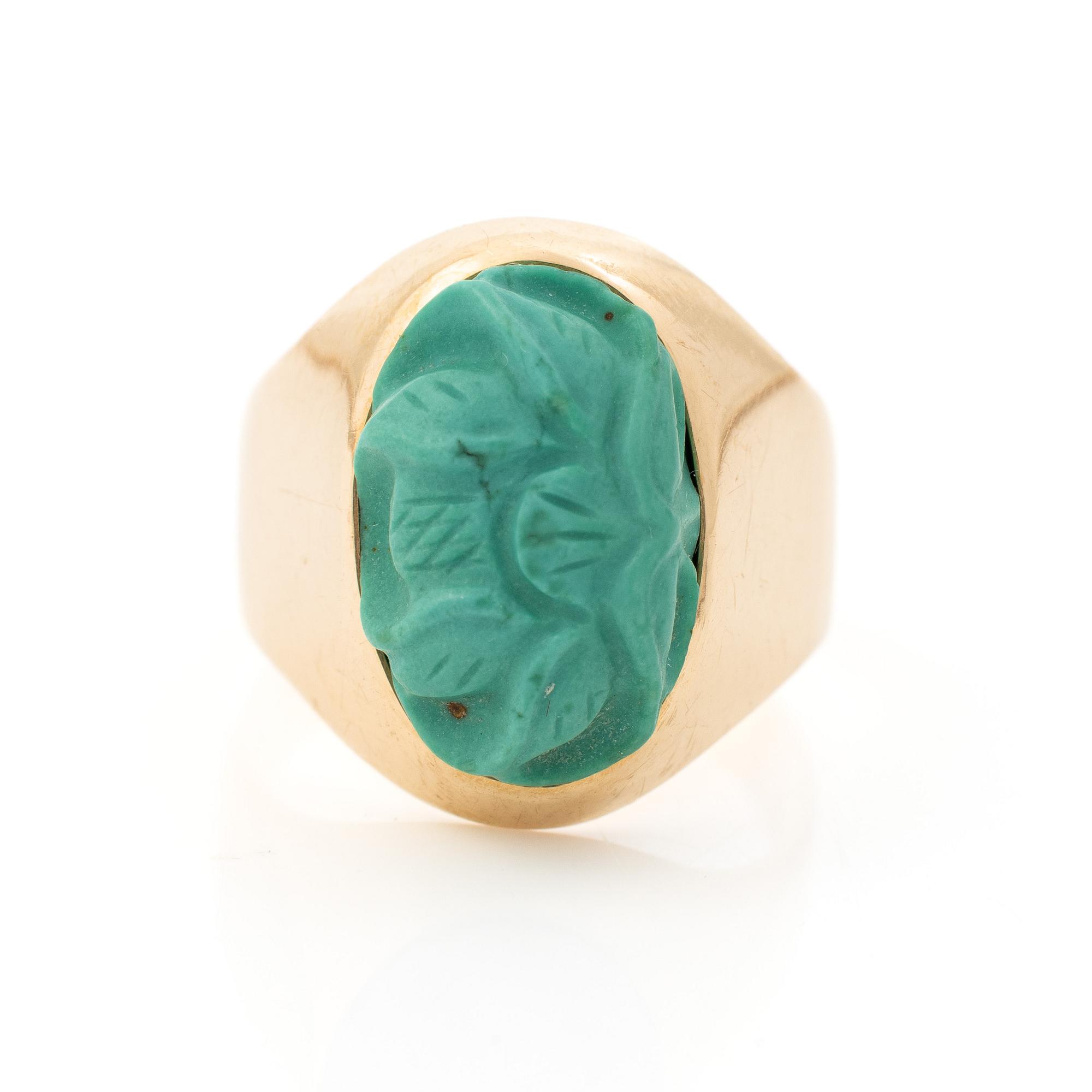 Waldemar Jonsson, 18K gold ring with a turquoise-coloured stone, Skara, 1987.