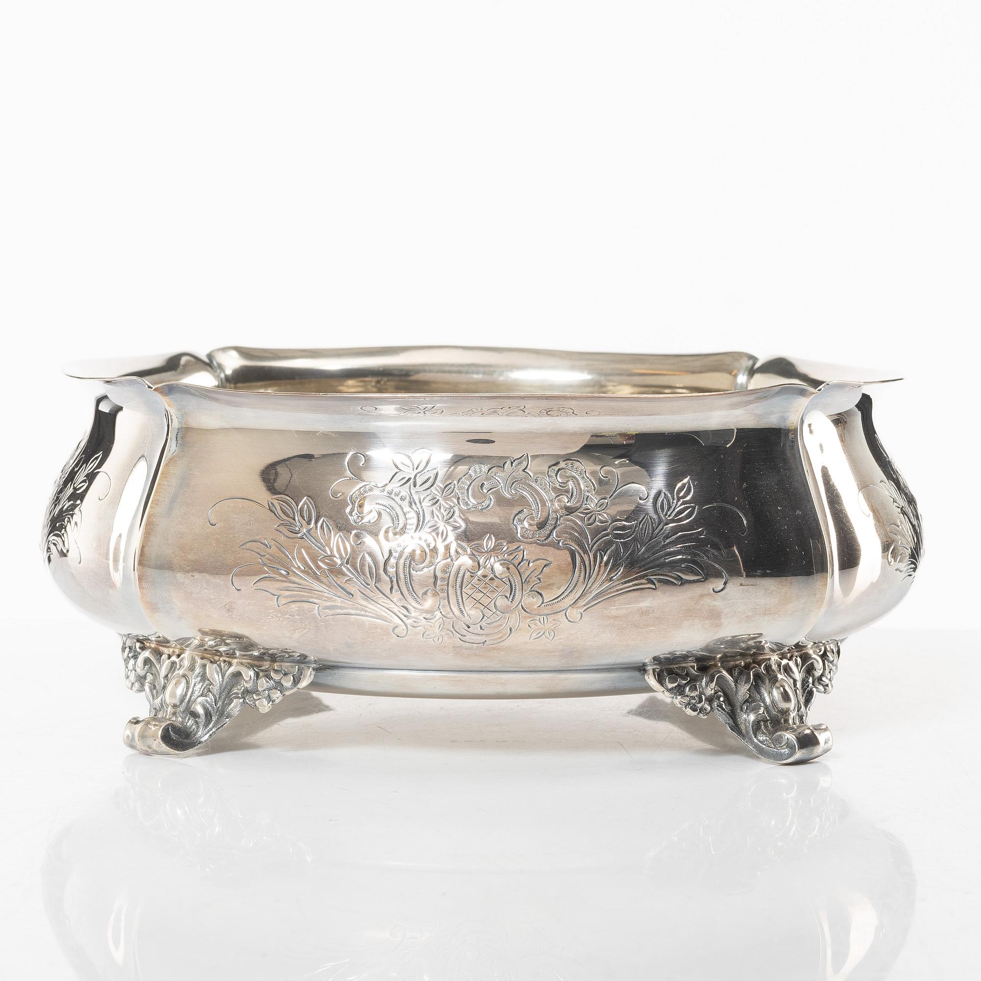 Guldsmedsaktiebolaget (GAB), A Swedish silver bowl, marks of Guldsmedsaktiebolaget (GAB), Stockholm 1952.