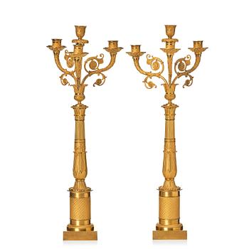 124. A pair of Empire candelabra by P Chibout, Paris.