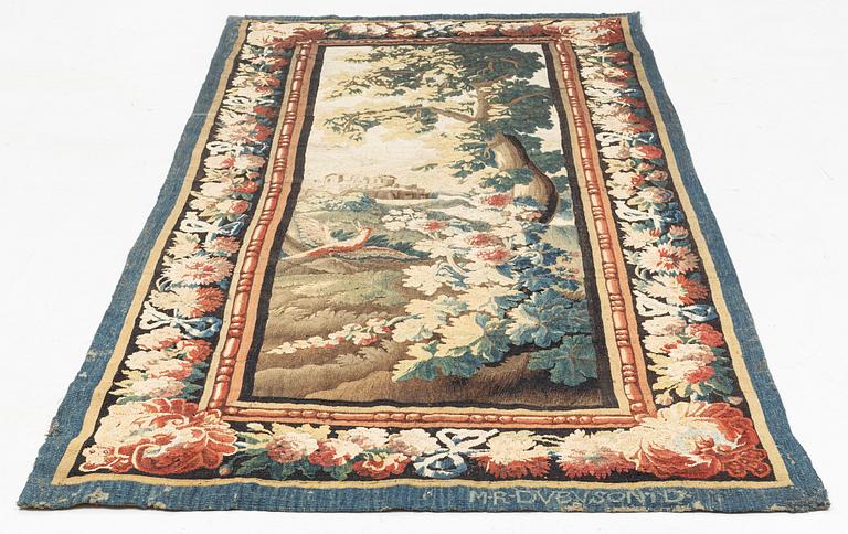 A Manufacture Royale d’Aubusson 'entre-fenêtre' tapestry, ca 293 x 132,5 cm.