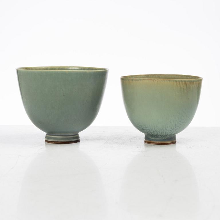 Berndt Friberg, two stoneware bowls, Gustavsberg Studio 1954 and 1957.