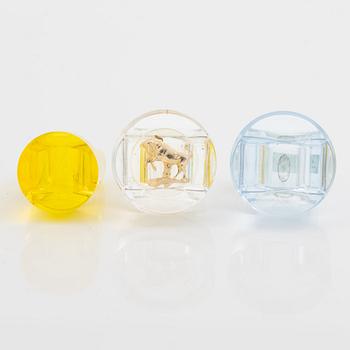 Siv Lagerström, tre ringar, akrylplast, 1970-tal.