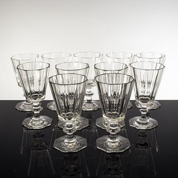 A set of 11 wine glasses, late 19th century.