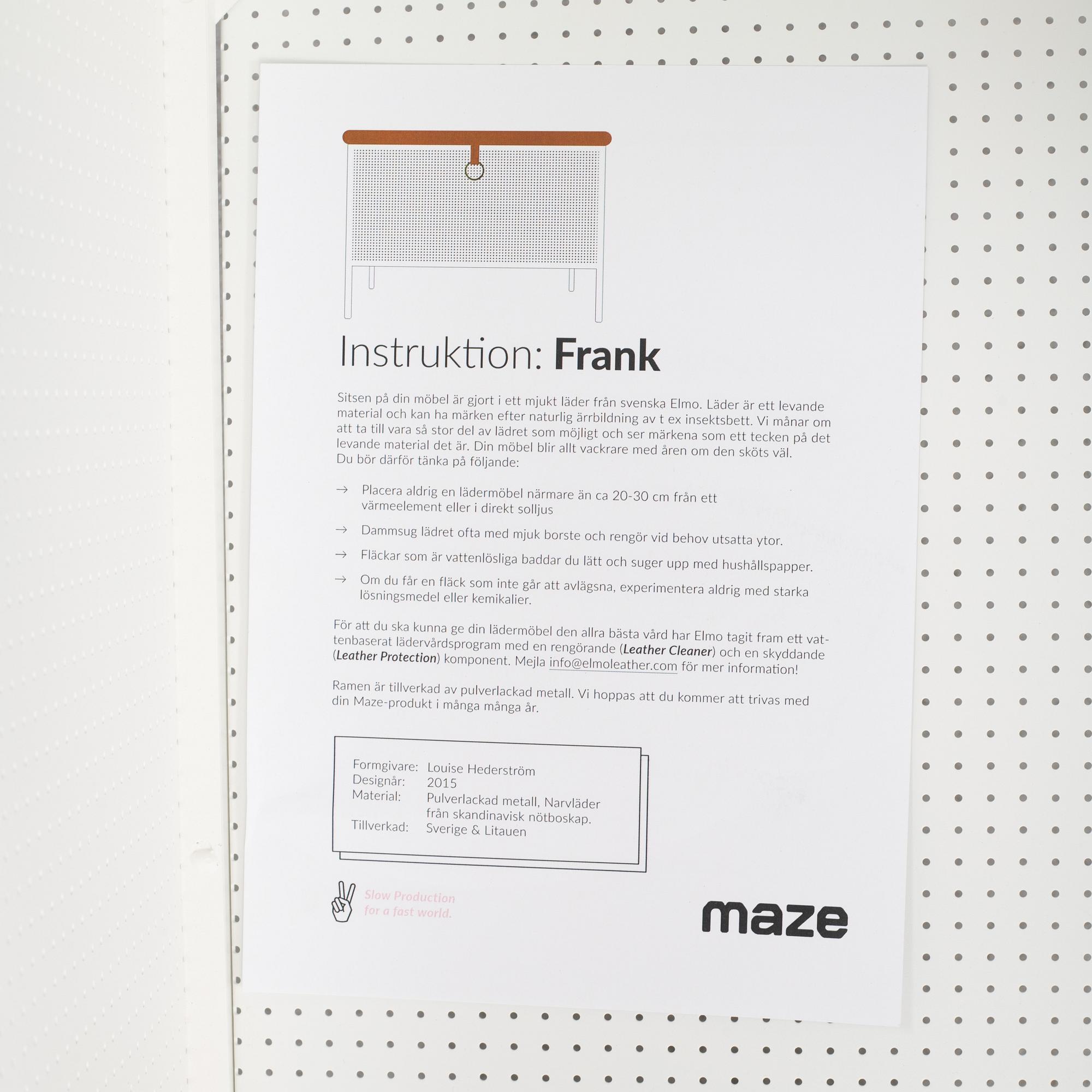 Louis Hederström, a 'Frank box with leather upholstered seat, designed 2015, Maze.