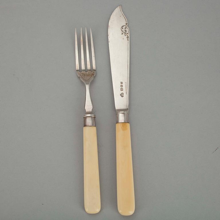 BESTICKUPPSÄTTNING, 24 delar, silver, Goldsmiths & Silversmiths Company, London, 1903. Tarkiainens stämplar.