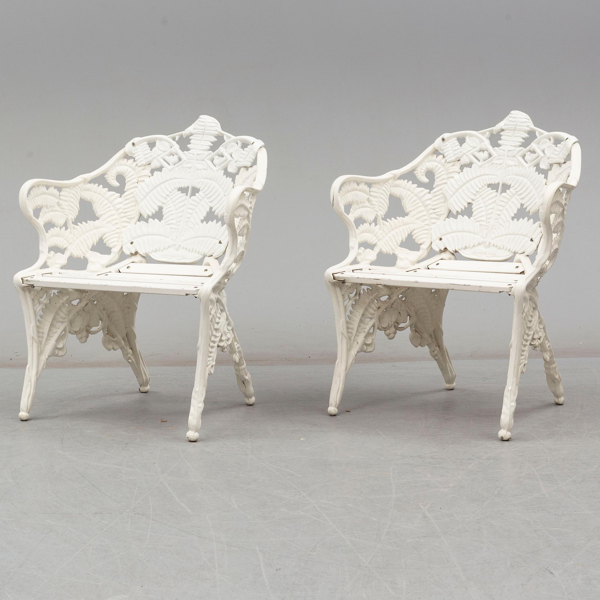 A pair of garden armchairs by Byarums Bruk, second half of the 20th century.