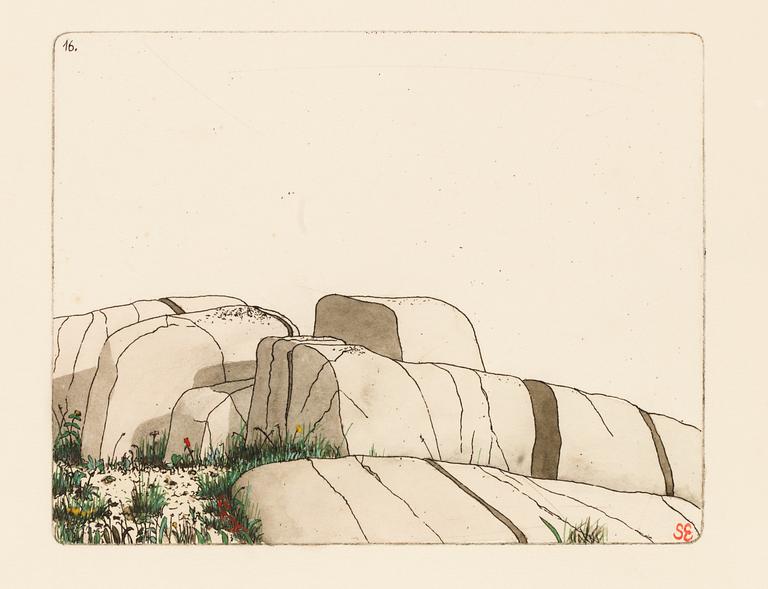 Sten Eklund, "Ur 'Kullahusets hemlighet'. Bild 16, Bergformation inom Kullahusområdet.".