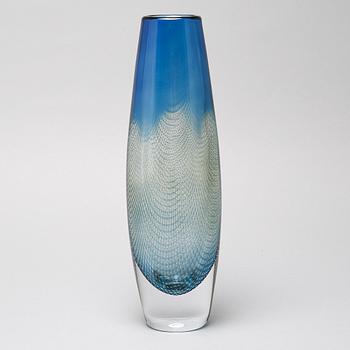A glass vase by Sven Palmqvist, "Kraka", for Orrefors, numbered 323 and signed.