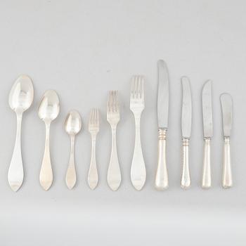 A Swedish Silver Cutlery, model "Svea", CG Hallberg, Stockholm, mostly 1933 (100 pieces).