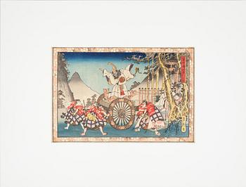 TRÄSNITT, 2 st, båda bär sign. 1800-talets mitt.