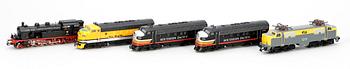 PARTI LOK, 5 st. Märklin H0 3168, 3062, 4129, 3129 samt 3106, 1900-talets andra hälft.