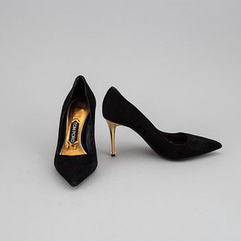 TOM FORD, a pair of black suede hight heel shoes, size 38½,