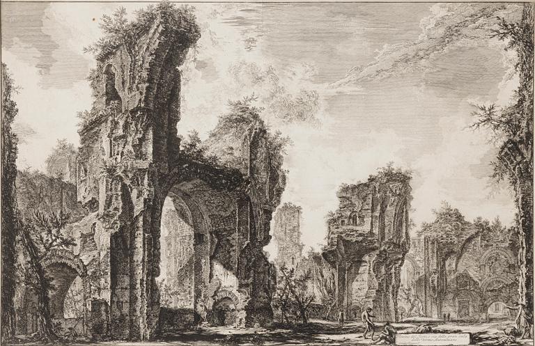 Giovanni Battista Piranesi, "Rovine del Sisto, o sia della gran delle Terme Antonianiane" ur "Vedute di Roma".