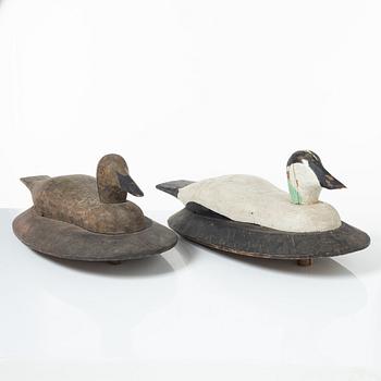 Two carved and painted duch decoys, circa 1900.