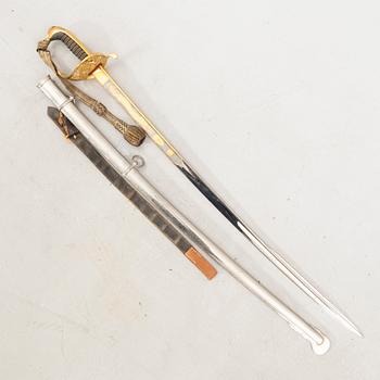 A Swedish infantry officer's sabre, 1859 pattern, with scabbard.