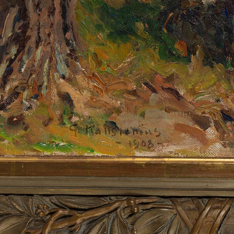 Gottfrid Kallstenius, Sommarlandskap med segelbåt.