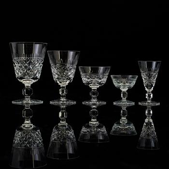 A 58 pcs glass service, probably Åfors glasbruk, circa 1960s.