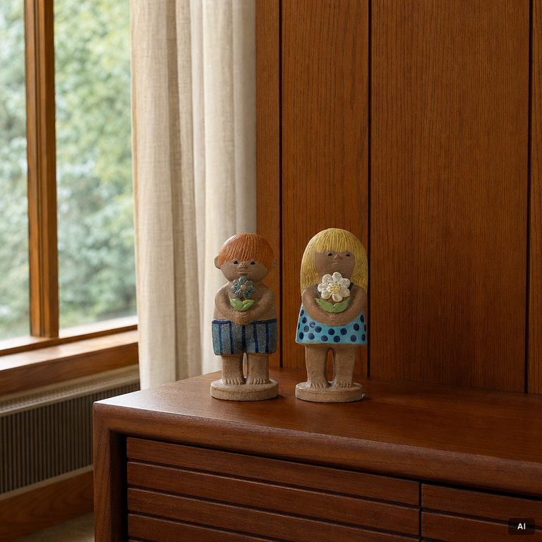 Lisa Larson, Figuriner, 2 st, stengods, Gustavberg.