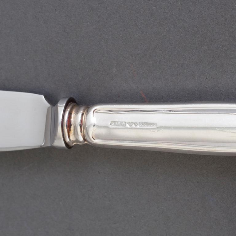BESTICK, 48 delar, silver, "Chippendale", GAB, Stockholm, 1900-talets fjärde kvartal, 2156 gram.