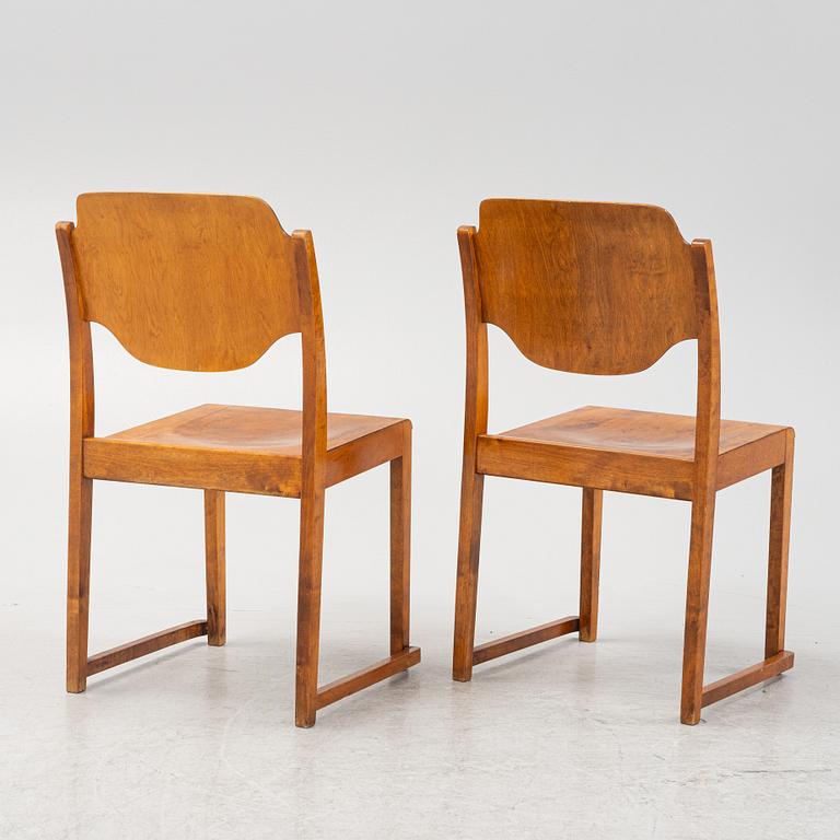 A set of five chairs, mid 20th Century.