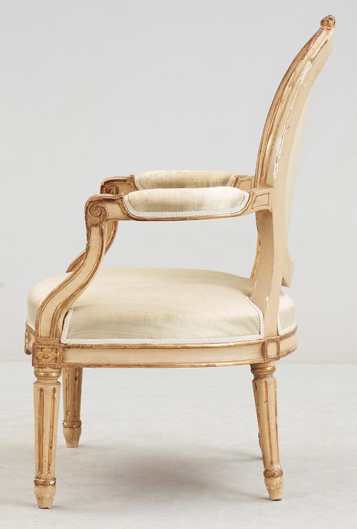 A Gustavian late 18th century armchair.