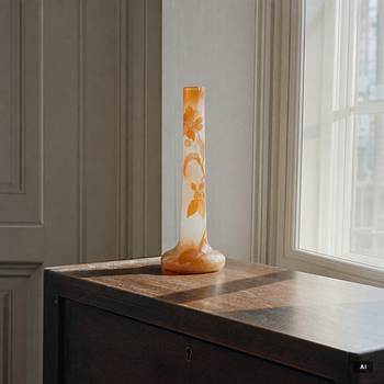 Emile Gallé, vas, överfångsglas, Nancy, Frankrike, Art Nouveau.