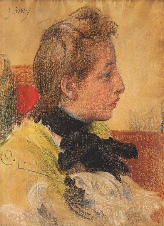 Carl Larsson, "Jenny", förmodad förstudie till "Lovisa Ulrika och Carl Gustav Tessin" (en av Nationalmuseifreskerna från 1896).